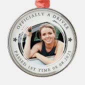 Geslaagd voor rijexamen Gefeliciteerd Foto Keepsak Metalen Ornament (Voorkant)