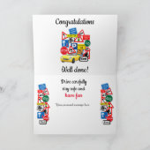 Geslaagd voor uw rijexamen - gefeliciteerd! Kaart (Binnen)