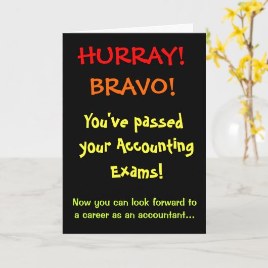 Geslaagde boekhoudkundige examens Accountant Gefel Kaart (Gele Bloem)