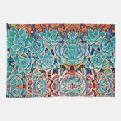 Geslaagde Succulenten Succulente Planten Waterverf Theedoek (Horizontaal)