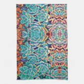 Geslaagde Succulenten Succulente Planten Waterverf Theedoek (Verticaal)