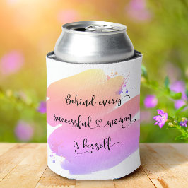 Geslaagde vrouw script roze Paarse Waterverf Blikjeskoeler