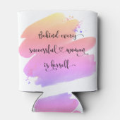 Geslaagde vrouw script roze Paarse Waterverf Blikjeskoeler (Achterkant)