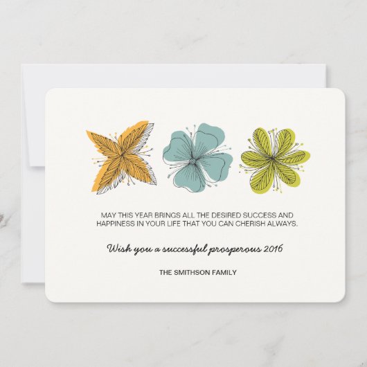 geslaagde, welvarende nieuwjaarskaart feestdagenkaart (Voorkant)