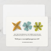 geslaagde, welvarende nieuwjaarskaart feestdagenkaart (Voorkant / Achterkant)