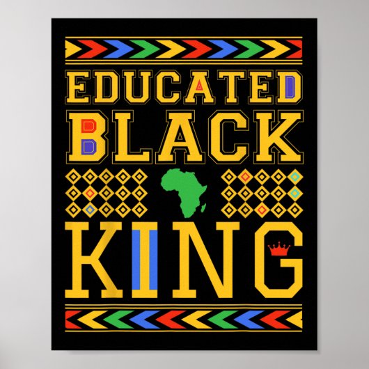 Geslaagde zwarte koning Afrikaanse Dashiki Geschie Poster (Voorkant)