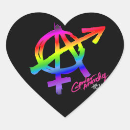 Geslacht Anarchie Regenboog ontwerp - hart Hart Sticker