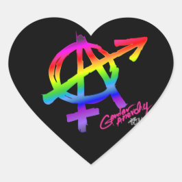 Geslacht Anarchie Regenboog ontwerp - hart Sticker