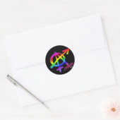 Geslacht Anarchie Regenboog ontwerp op donkere ach Ronde Sticker (Envelop)