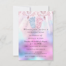 Geslacht Baby shower Feet Girl Pink Blue Kaart