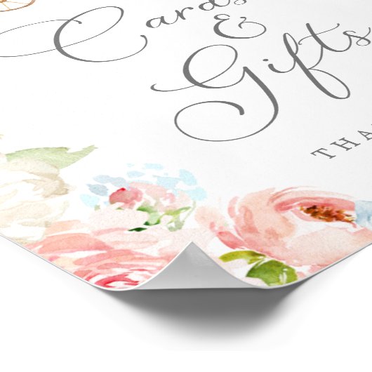 Geslacht Baby shower Kaarten en cadeaubonnen openb Poster (Hoek)