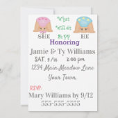 Geslacht Baby shower platte Kaart (Achterkant)