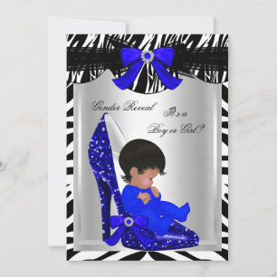 Geslacht Baby shower Zebra Blauw Baby Kaart