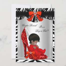 Geslacht Baby shower Zebra Rood Baby Kaart