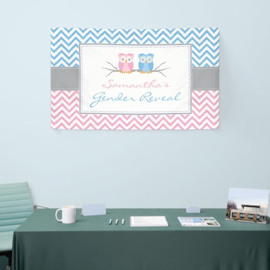 Geslacht Banner-Blue en roze kieuwen Spandoek (Beurs)