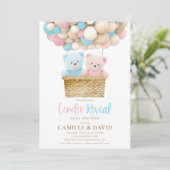 Geslacht Beer hete luchtballon Kaart (Staand voorkant)