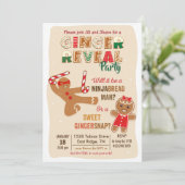 Geslacht bekendmaking Gingerbread Man Feestje Kaart (Staand voorkant)