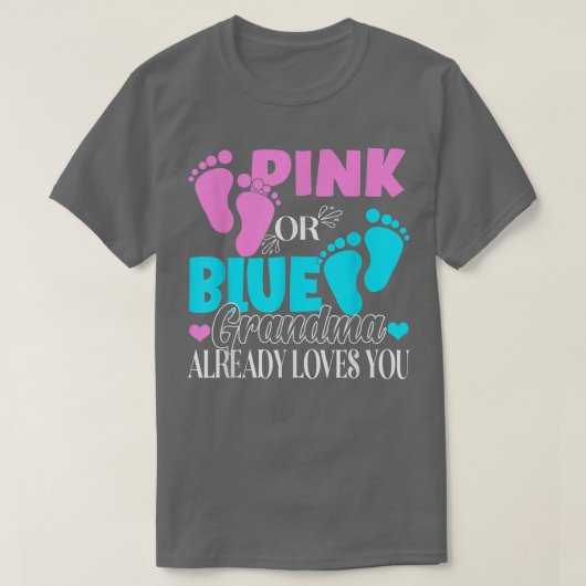 Geslacht Belf roze of blauwe oma's Y T-shirt (Design voorkant)