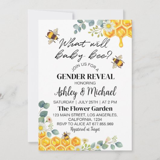 Geslacht bijen onthullen hem of zij kaart (Voorkant)