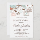 Geslacht Bird Cages Baby shower uitnodigen Kaart (Voorkant)