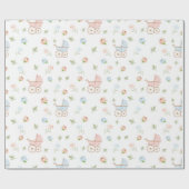 Geslacht Blauw en Roze Baby shower Wrappen P Cadeaupapier (Vlak)