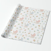 Geslacht Blauw en Roze Baby shower Wrappen P Cadeaupapier (Uitgerold)