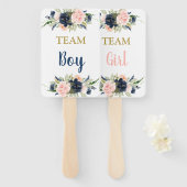 Geslacht Blauw of roze Handwaaier (Voorkant en achterkant)