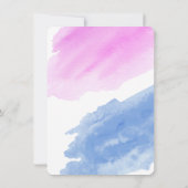 Geslacht Blauwe of Roze Waterverf Partij Kaart (Achterkant)