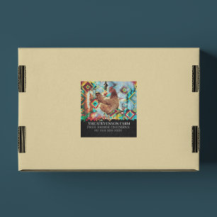 Geslacht Boerderij kuikens Vlees Vrij verspreiding Vierkante Sticker