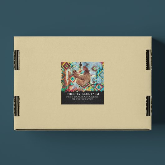 Geslacht Boerderij kuikens Vlees Vrij verspreiding Vierkante Sticker