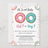 Geslacht Donut Theme Baby shower Partij Kaart (Voorkant)