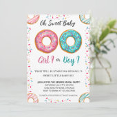 Geslacht Donut Theme Baby shower Partij Kaart (Staand voorkant)