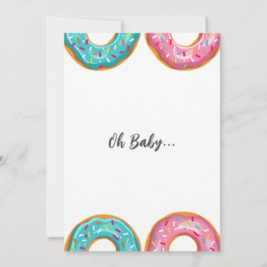 Geslacht Donut Theme Baby shower Partij Kaart (Achterkant)