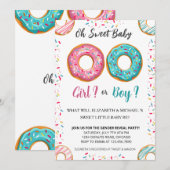 Geslacht Donut Theme Baby shower Partij Kaart (Voorkant / Achterkant)