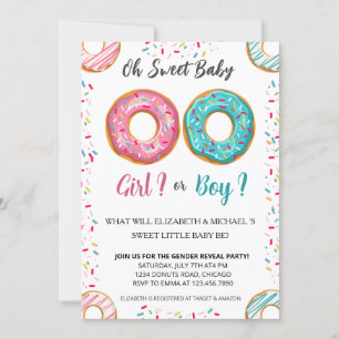 Geslacht Donut Theme Baby shower Partij Kaart
