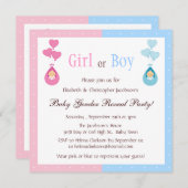 Geslacht Fee baby's en hartballonnen Kaart (Voorkant / Achterkant)