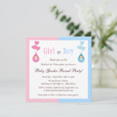 Geslacht Fee baby's en hartballonnen Kaart (Staand voorkant)