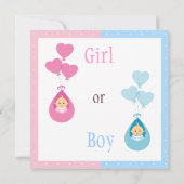 Geslacht Fee baby's en hartballonnen Kaart (Achterkant)