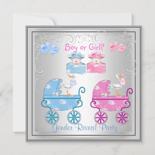 Geslacht feestjongen of meisje Silver Kaart (Voorkant)