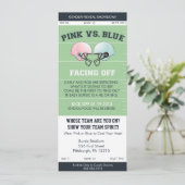 Geslacht Football Ticket Baby shower Invitati Kaart (Staand voorkant)