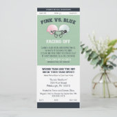 Geslacht Football Ticket Baby shower Invitati Kaart (Staand voorkant)