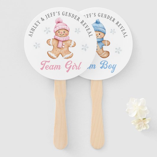 Geslacht Gingerbread onthult stemmen Handwaaier (Voorkant en achterkant)