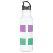 Geslacht Groen, Paars, Witte LGBTQ+ Waterfles (Achterkant)