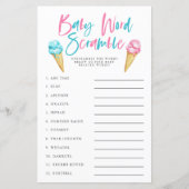 Geslacht Ice Cream Baby Word Scramble Game (Voorkant)