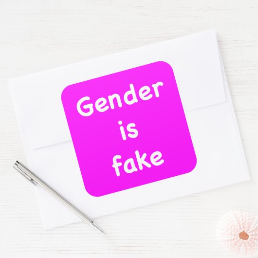 Geslacht is nep vierkante sticker (Envelop)
