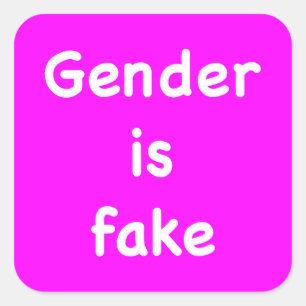 Geslacht is nep vierkante sticker