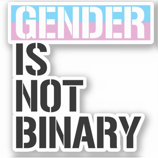Geslacht is niet binair sticker (Voorkant)