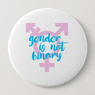 Geslacht is niet bindend - Transactiesymbool -  Ronde Button 4,0 Cm