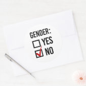 Geslacht Ja of Nee Ronde Sticker (Envelop)