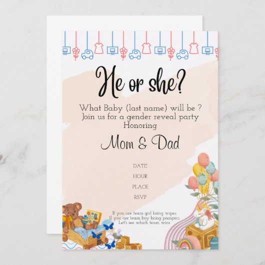 Geslacht Kaart (Voorkant / Achterkant)